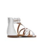 Silver Gladiator Summer Sandals for Women