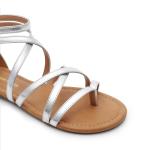 Silver Gladiator Summer Sandals for Women