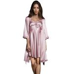 SUNBABY Pink Silk Satin Sleepwear Set for Women