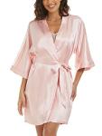 Moreone Women's Silk Pajama Set with Lace Cami