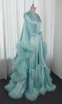 Turquoise Feather Robe for Boudoir or Bridal