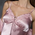 SUNBABY Pink Silk Satin Sleepwear Set for Women