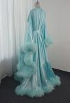 Turquoise Feather Robe for Boudoir or Bridal