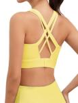 Criss Cross High Impact Sports Bra - Yellow XL