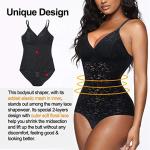 BRABIC Black Lace Tummy Control Bodysuit