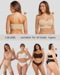Wireless Strapless Push-Up Bandeau Bra for Women