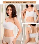 Miguofan Wireless Strapless Padded Bandeau Bra