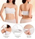 Miguofan Wireless Strapless Padded Bandeau Bra