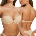 Strapless Push-Up Bra with Padded Support, Nude
