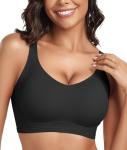 Seamless No Underwire Push Up Bra - Black