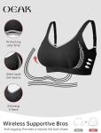 Seamless No Underwire Push Up Bra - Black