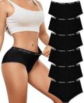 FINETOO Women’s Cotton Hipster Cheeky Panties 6-Pack