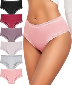 6 Pack Cotton Bikini Underwear for Women
