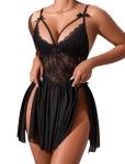 Climsphere Women's Lace Mesh Babydoll Nightgown