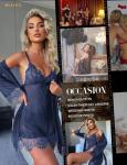 Navy Blue 3 Piece Sexy Lingerie Set