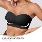 Strapless Push Up Wireless Padded Bandeau Bra