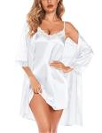 Satin Lace Cami and Robe Set for Women
