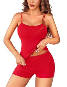 Avidlove Red Lace Cami and Shorts Set XL