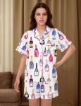 Pink Satin Silk Shorts Pajama Set for Women