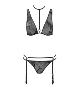 Aubade Boite a Desir Heatwave Set Bra Knickers Briefs Suspenders One Size Lingerie Noir