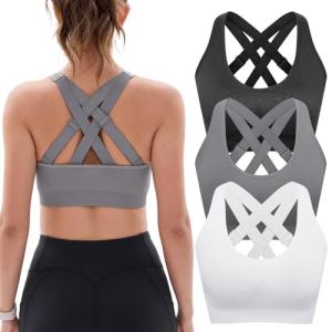 High Support Sports Bras for Women - 3 Pack