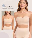 Strapless Padded Bandeau Bra with Clear Straps