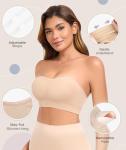 Strapless Padded Bandeau Bra with Clear Straps