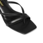 Black Strappy Kitten Heels with Ankle Strap