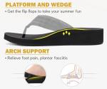 Black Wedge Flip Flops with Arch Support Size 8