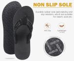 Black Wedge Flip Flops with Arch Support Size 8