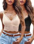 Avidlove Lace Bralette Set - Black & Beige