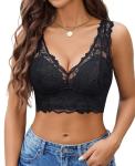 Avidlove Women's Black Lace Deep V Bralette
