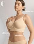 Supportive Seamless Bralettes for Women in Nude