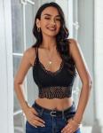 Avidlove Lace Bralette Set - Black & Beige