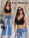 Avidlove Women's Black Lace Deep V Bralette