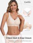 Wireless Lace Front Closure Bralette for Women, XL