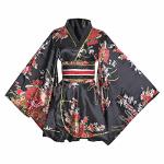Floral Print Short Kimono Dress for Women