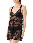 Emporio Armani Women's All Over Embroidery Lace Lingerie Set, Black Flowergarden, Large