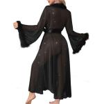 Sparkly Tulle Robe with Feather Trim for Women