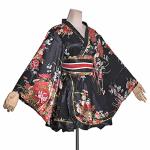 Floral Print Short Kimono Dress for Women