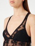 Emporio Armani Women's All Over Embroidery Lace Lingerie Set, Black Flowergarden, Large