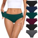 6 Pack Women's Soft Cotton Low Rise Hipster Panties