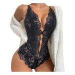 Floral Lace Criss-Cross Backless Teddy Babydoll