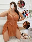 Avidlove Plus Size Lace Babydoll Chemise Nightgown