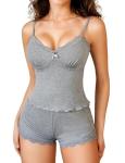 Avidlove Grey Lace Pajamas Set for Women