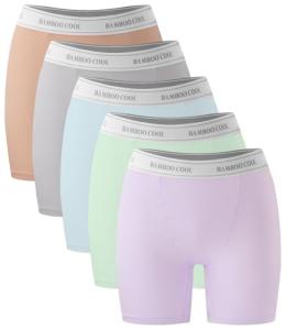 Bamboo Cool Women's Soft Stretch Boxer Briefs - 5-Pack