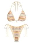 ZAFUL Colorblock Triangle Halter Cheeky Bikini Set