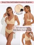 Deep V Low Cut Push Up Wireless Bralette