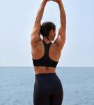 Twist Front Push Up Sports Bra - Black, L