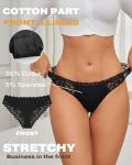 RosyCoral Lace Cheeky Cotton Bikini Panties 6 Pack